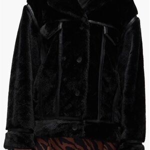 NVLT Western Faux Fur Jacket Black